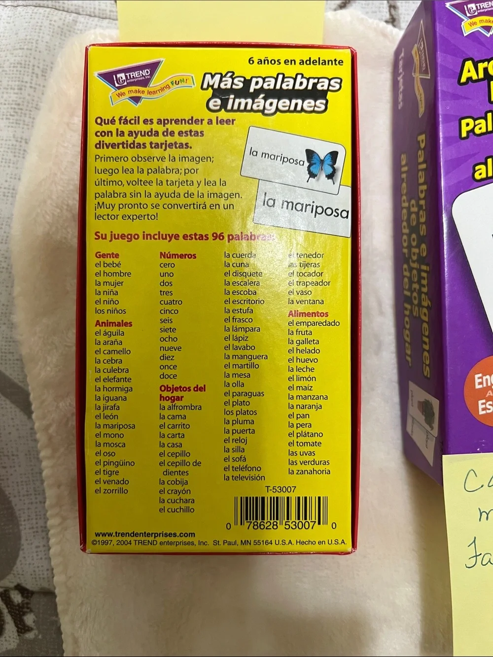 Trend and Usborne Spanish-English Picture Flash Card Sets